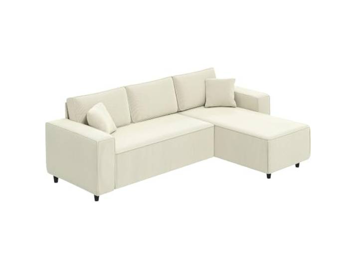 HOMCOM Ecksofa mit Umkehrbarer Chaiselongue 241x153x83 cm Cremeweiß