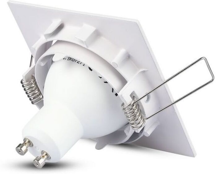 V-Tac Vt-779 Portafaretto Led Da Incasso Quadrato Orientabile Di Colore Bianco In Metallo Gu10 E Gu5.3 (Mr16) - 3590