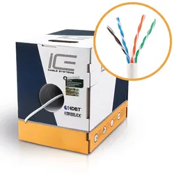ICE Cable - Cat.6A Kabel, 550MHz, UTP, 23AWG, SBC, 305m Spule, Farbe: blau