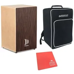 Schlagwerk CBA30SW Cajon Bausatz mit Sitzpad rot und Tasche (Cajon), Perkussion, Braun