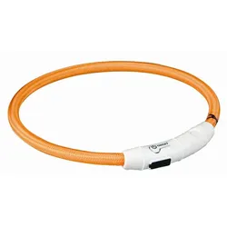 Trixie Flash Leuchtring USB orange  | Gr. M-L 45cm