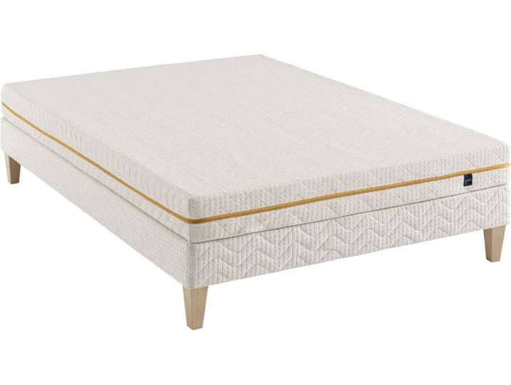 Ensemble matelas mousse recyclée, sommier et pieds Aube 400 - SOMEO 140x190