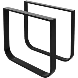 ML-Design Tischbeine 2er Set 80x72 cm Schwarz | Stahl O-Form, Industrial Kufengestell Tischgestell Esstisch