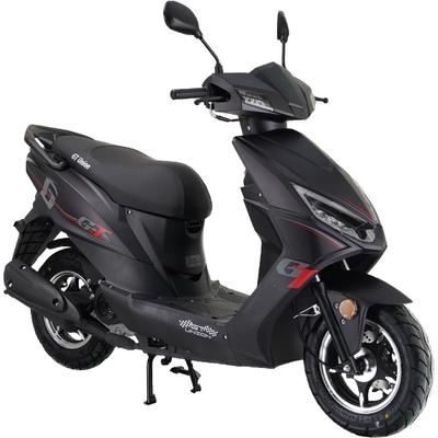 Motorroller GT UNION "Sonic X 45", schwarz (mattschwarz, schwarz), Motorroller, ohne Topcase, 45 km/h, Luftgekühlter Motor, B:68cm H:105cm L:183cm
