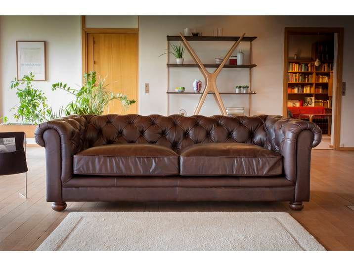 Grand canapé Chesterfield cuir Dark