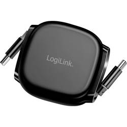 LogiLink USB-C® Kabel USB 2.0 USB-C® Stecker 1.00 m Schwarz beidseitig verwendbarer Stecker, zum Aufdrehen CU0500