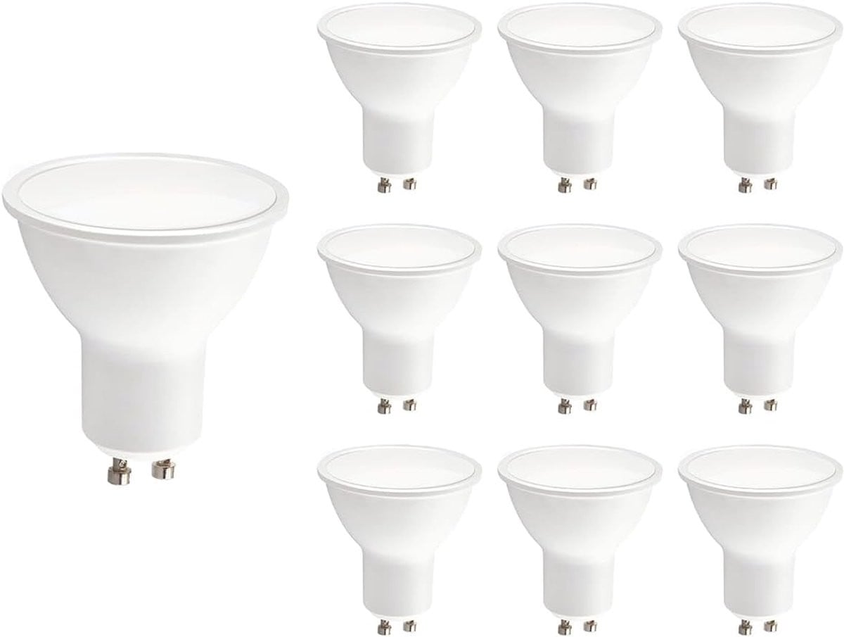 Set van 10 LED Spots GU10 1W - 90lm - 3000K - 230V - Voor Vitrinekast, Trapverlichting of Sfeerlamp