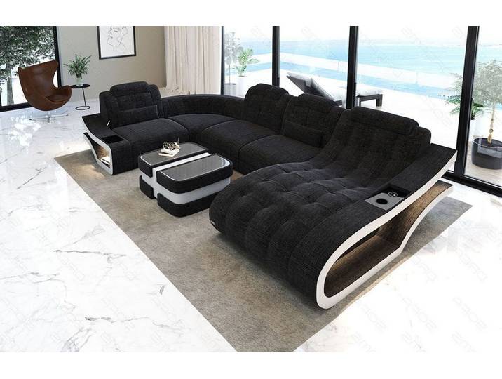 Stoff Wohnlandschaft Elegante U-Form