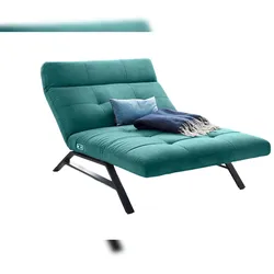 KAWOLA Liege AMERIVA Sessel Relaxliege Maxi Velvet smaragd Fuß schwarz