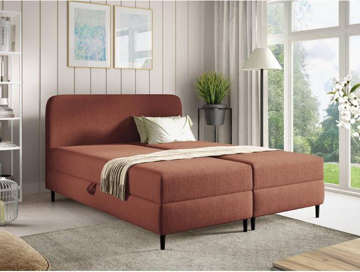 Compleo Boxspringbett auf Füßen, 7-Zonen Bonell-Matratze, Modern Schlafzimmer (klassisches Design)