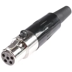 HICON Mini-XLR, 5-pol , Metall-, Löttechnik-Kabelbuchse, vergoldete(r) Kontakt(e), gerade, nickelfarben
