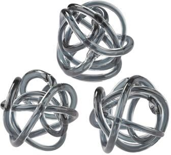 Atlas Lighting and Home Atlas Glass Knot Set of 3 Decorative Accessory
