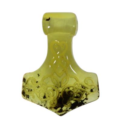 Kettenanhänger OSTSEE-SCHMUCK "- Thorhammer - Bernstein -" Gr. 23, grün, Schmuckanhänger, Damen, Bernstein, Kettenanhänger