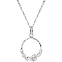 trendor 68474 Schmuck-Anhänger Zirkonia 333 Weißgold mit Silberkette, 45 cm