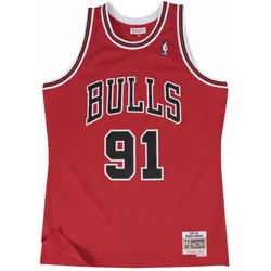 Mitchell & Ness, Herren, Sportshirt, Swingman Jersey Chicago Bulls 199798 Dennis Rodman (L), Rot, L