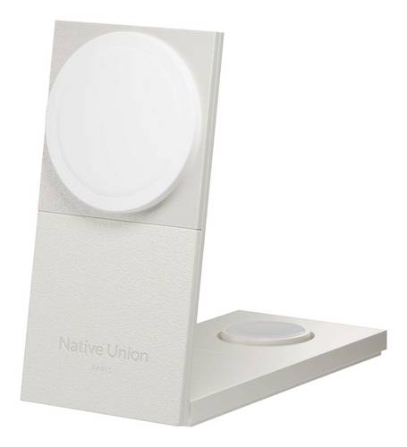 Native Union Induktions-Ladegerät Rise 3-in-1 Qi2 Kabelloses Aufladen RS-3IN1-SAN Hellgrau
