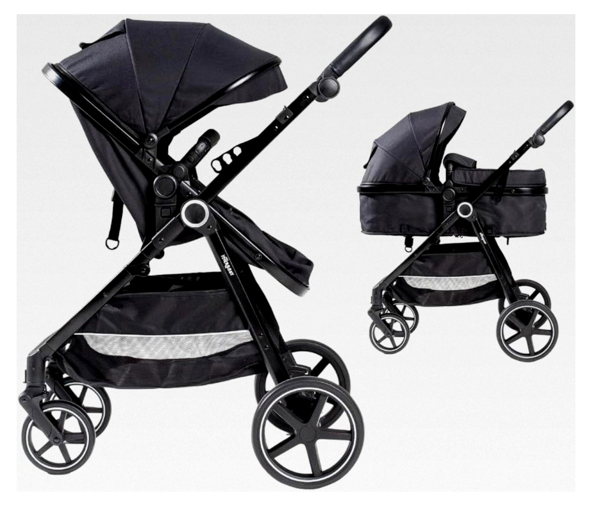 2-in-1 Kinderwagen - Modell Versa Vielseitiger Kinderwagen mit verstellbarem Sitz und gepolsterter Babywanne - Ab Geburt bis 48 Monate oder 22 kg