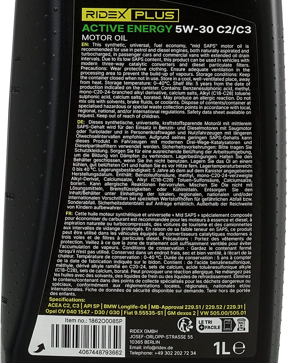 RIDEX PLUS 1862O0085P Engine oil