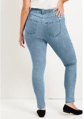 Plus Size Women's Curvie Fit Skinny Jeans by June & Vie in Light Blue (Size 30 W)
