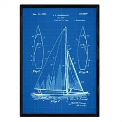 POSTER Segelschiff Patent A3 Rahmenlos