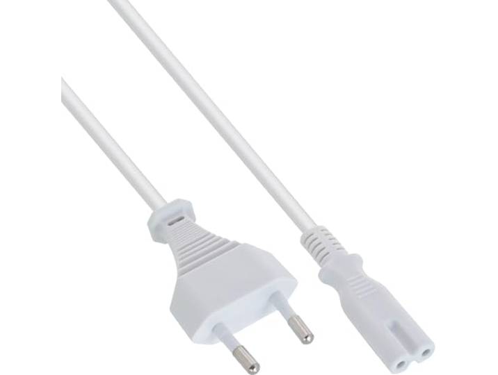 InLine® 16603W netsnoer, stekker naar Euro 8 C7 stekker, wit, 0,3 m