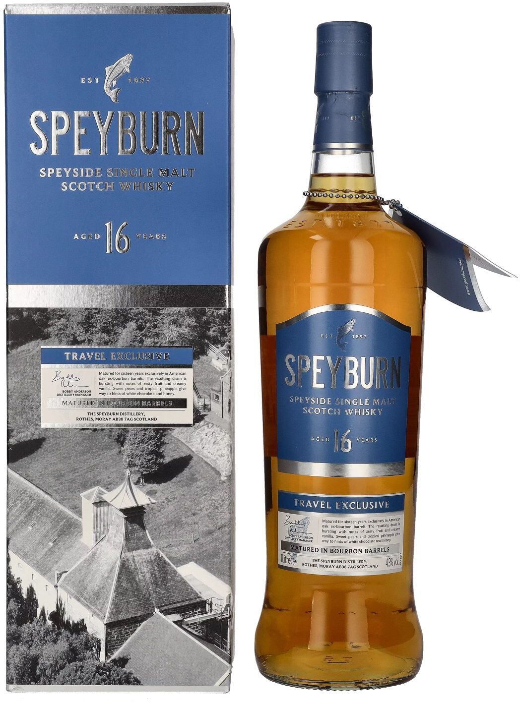 Speyburn 16 Years Old Speyside Single Malt TRAVEL EXCLUSIVE 43% Vol. 1l in Geschenkbox
