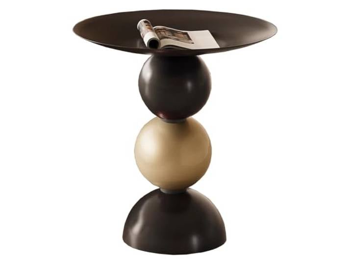 XDgfjrCGKJ Runder Beistelltisch, Nachttisch aus Metall, klein(/Gold Black)