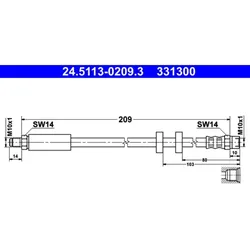 Bremsschlauch ATE 24.5113-0209.3 für Audi V8