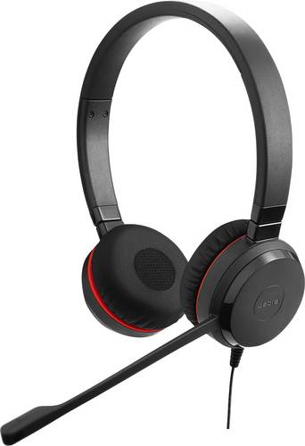 Jabra Evolve 20 On Ear Headset kabelgebunden Stereo Schwarz Noise Cancelling, Mikrofon-Rauschunterdrückung Headset, Mono Telefon
