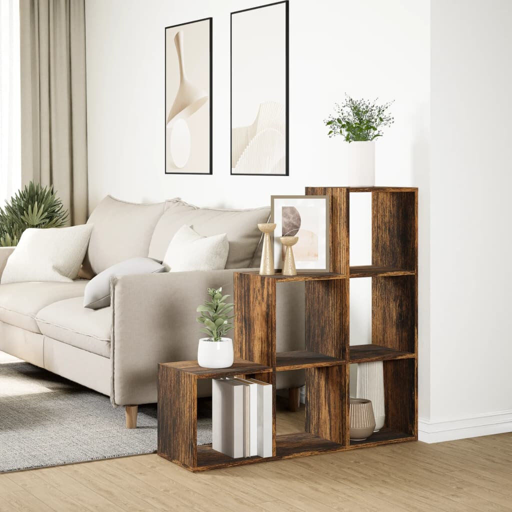 17 Stories Saphronia Bookcase Smoked Oak (3 Shelves) 99cm H x 99cm W x 29cm D