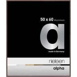 Nielsen Bilderrahmen Alpha Aluminium Normalglas / Floatglas / Wengé hell Echthol...