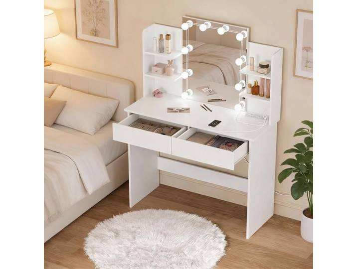 Coiffeuse station de maquillage moderne bureau avec miroir (uniquement avec table de maquillage)