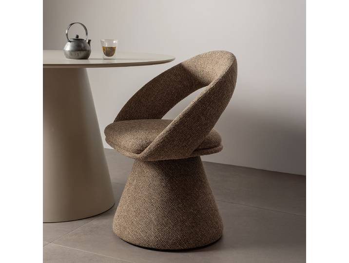 Drehbarer Sessel Winter Beige/Sand Bouclé 63 x 80 x 57cm
