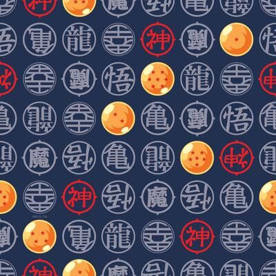 RoomMates Dragon Ball Z Symbols Blue Peel and Stick Wallpaper - N/A