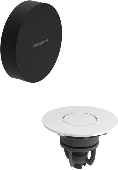 Hansgrohe Flexaplus Ab- und Überlaufgarnitur 58187670 Oberfläche Deckel weiß hochglanz, mattschwarz, Fertigset