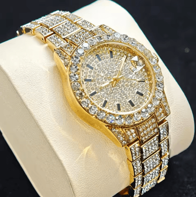 Inspire Picks 2025 Luxury Gold Iced Diamond Quartz Watch For Women dg02 sliver