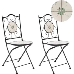 GARTENSTUHL 2er-Set klappbar Metall Schwarz Carona
