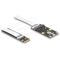 Delock Konverter M.2 Key B+M Stecker zu 1 x Mini PCIe Slot half size / full size mit flexiblem Kabel, Schnittstellen Adapter, Schwarz