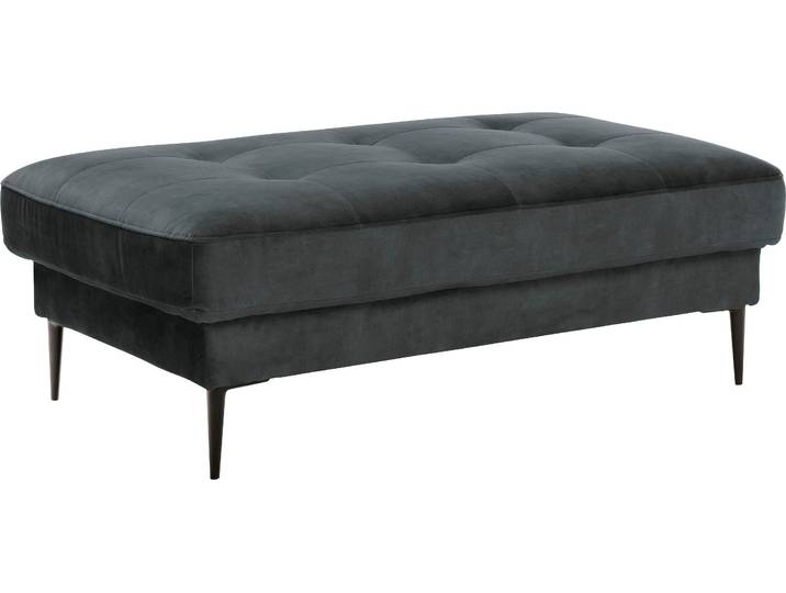 Polsterhocker TRENDMANUFAKTUR Luzi, Polsterhocker, moderner Fusshocker , blau (moonlight ocean), B:125cm H:42cm T:72cm, 100% Polyester, Hocker, Polsterhocker, passend zur Serie, extra hohe Metallfüsse, 125 x 42x 72 cm