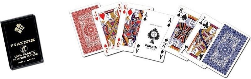 Jeu de 54 cartes Bridge 4 INDEX 100% plastique - Piatnik