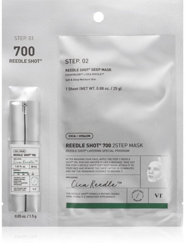 VT Cosmetics Reedle Shot 700 2-Step Mask intense repair mask for two-phase skin treatment 26.5 g