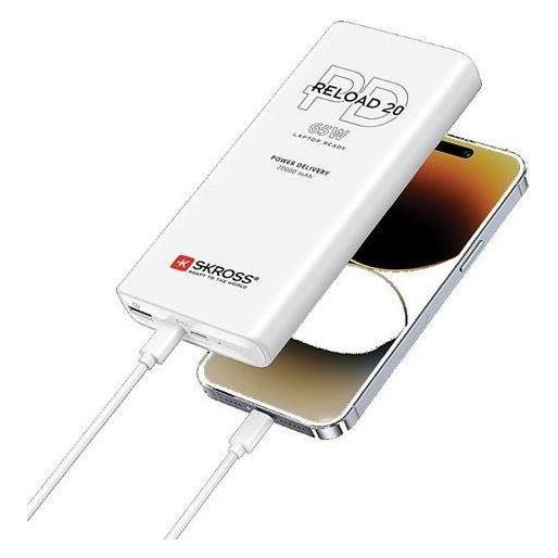 Skross Power Bank RELOAD 20000 64W PD White (20000 mAh, 65 W, 74 Wh) (SKPBR20PD065WCN)