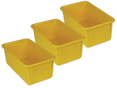 Romanoff Stowaway Tray no Lid, Yellow, Pack of 3
