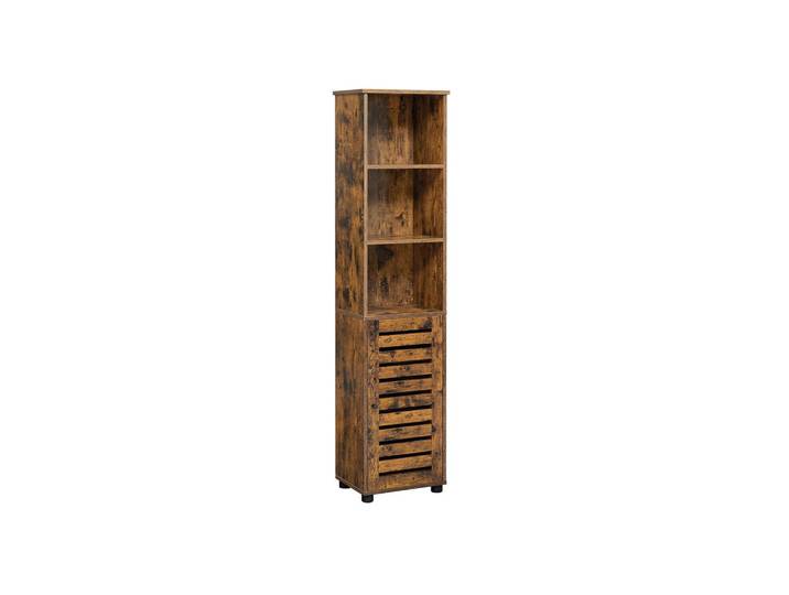 Hansiro Badezimmerschrank Hochschrank, Braun, 30x167x40 cm, Badezimmer, Badmöbel, Hochschränke