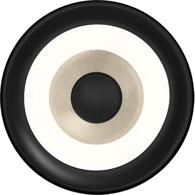 LED Wandleuchte "SPEAKER", schwarz (sand), 1, Ø 20cm H: 5,5cm, 1 Stk., HELL HÖLLISCH GUTES LICHT, Leuchten, dimmbar über Wanddimmer, LED Wandleuchte