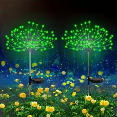 Uplift Picks Solar Firework Dandelion Garden Lights For Magical Waterproof Lawn Pathway Decor green 90 Led