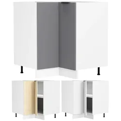 VCM Eckschrank   Maße ca. H. 82 x B. 76 x T. 76 cm   Küchenschrank   Küchenunterschrank   Unterschrank   Küchenmöbel - Fasola