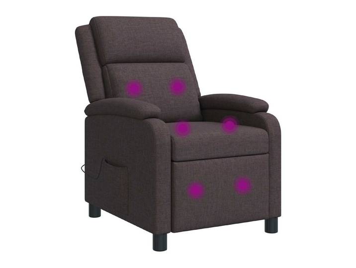 vidaXL Sessel Massage Relaxsessel Dunkelbraun Stoff (1-St)