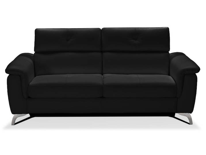 BARI - Canapé convertible design 4 places - Cuir, Noir