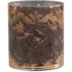 Chic Antique Hurricane mit Schliff, H12/Ø10,5 cm, antik mokka